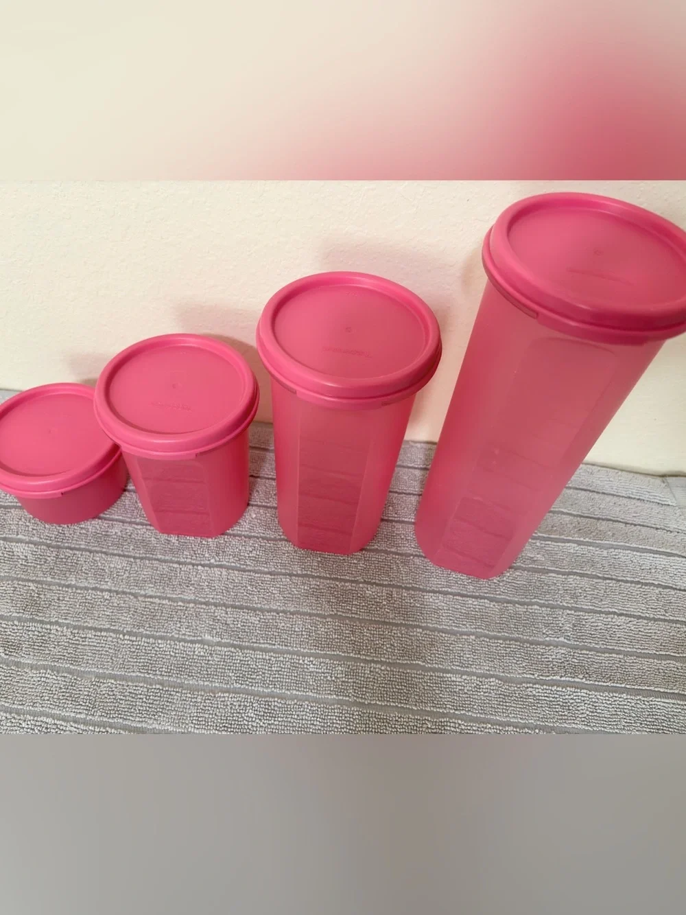 Tupperware set of 4 Pink Food Storage Container
